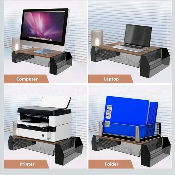 Trwcrt Metal Desk Monitor Stand Riser with Drawer and Pen Holder for... - Picture 7 of 7